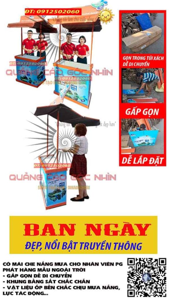 giao tới An Giang quầy bán hàng có mái che nắng