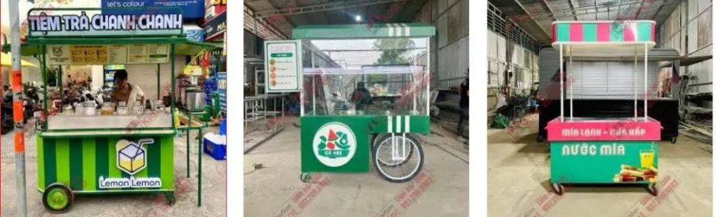 mẫu xe đẩy bán hàng đẹp - trà tranh