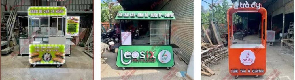 xe bán trái cây sinh tố đẹp