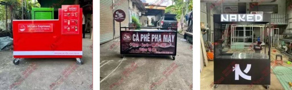 xe đẩy bán hàng - cafe máy