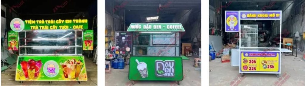 xe đẩy bán hàng -nước trái cây