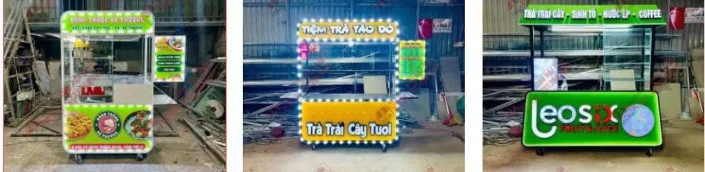 xe đẩy bán hàng- trà sữa