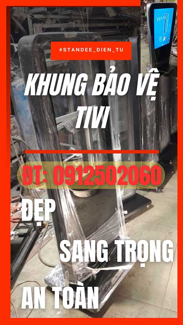 làm quảng cáo bằng khung standee điện tử ghép tivi
