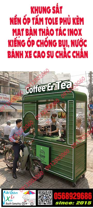 quầy bán cafe tea take away bằng tole
