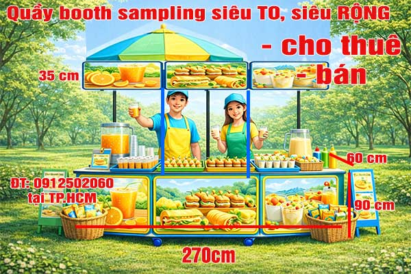 Thuê booth cà phê lớn 270cm – Trọn gói ngày/tuần/tháng