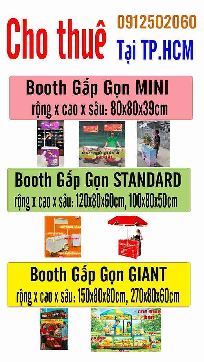 3 Mẫu Booth Gấp Gọn MINI – STANDARD – GIANT