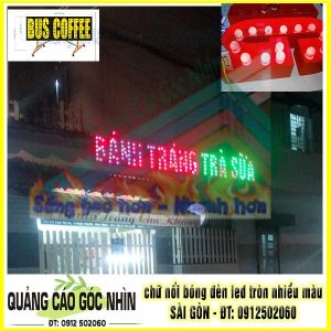 chữ nổi âm bản gắn bóng đèn tròn kiểu