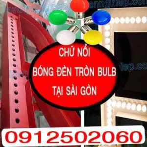 chữ nổi bằng sắt bóng đèn tròn