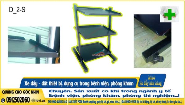 xe đẩy thiết bị phòng khám bằng sắt