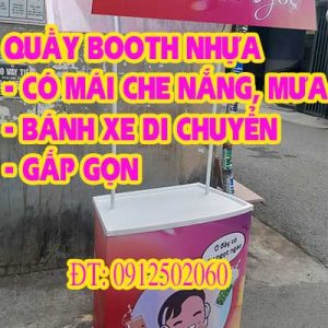 booth nhựa có mái che nắng