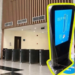 khung standee bảo vệ tivi hành lang cơ quan chính phủ nhà gà sân bay