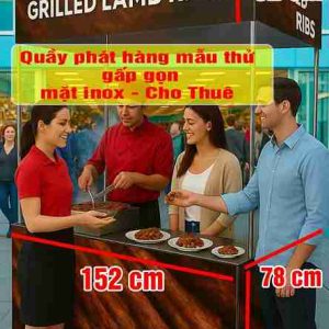 uầy booth gấp gọn 150cm cho thuê tại tphcm