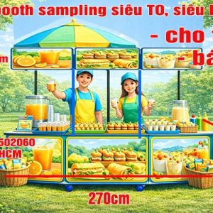 quầy booth gấp gọn 270cm cho thuê tại tphcm