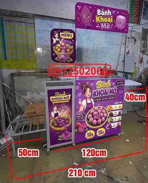 quâyf bán khoai mỡ gấp gọn